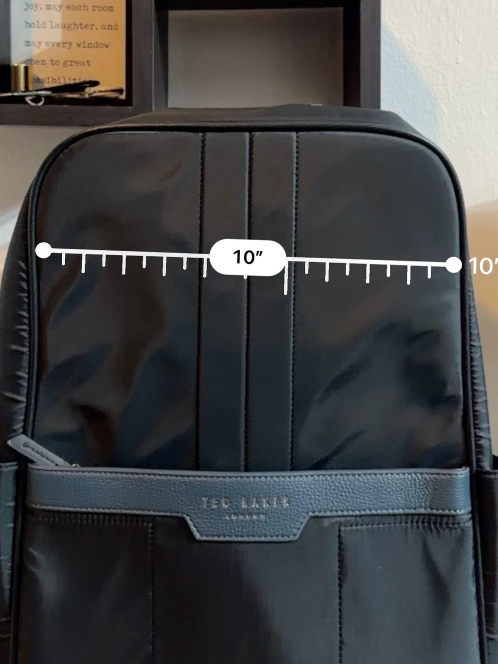 Ted Baker London Black Nylon Backpack with Front Pocket